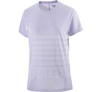 Salomon - T-shirt à manches courtes ultraléger - Sense Aero SS Tee GFX W Cosmic Sky/White pour Femme - Taille XS - Violet Violet XS