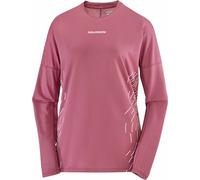 Salomon - T-shirt à manches longues ultraléger - Sense Aero LS Tee GFX W Nocturne/Whisper White pour Femme - Taille M - Bordeaux Bordeaux M