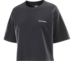 Salomon - T-shirt court en coton biologique - Short SS Tee Relaxed W Deep Black pour Femme en Coton - Taille S - Noir Noir S