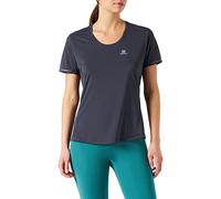 Salomon, T-Shirt de sport à Manches Courtes pour Femme, AGILE SS TEE W, Mélange synthétique, Gris (Graphite), Taille: M, L40124400