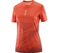 Salomon - T-shirt technique sans coutures - S/Lab Ultra Tee Aop W Burnt Sienna/Decadent Chocolate pour Femme - Taille XS - Orange Orange XS