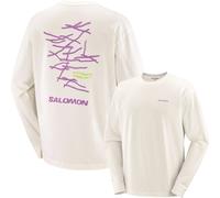 Salomon - T-shirt urbain en coton biologique stretch à manches longues - Wild Rays LS Tee M Whisper White en Coton - Taille M - Blanc Blanc M
