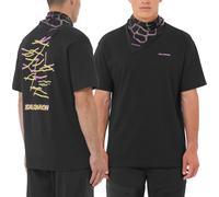Salomon - T-shirt urbain en coton biologique stretch - Wild Rays SS Tee M Deep Black pour Homme en Coton - Taille S - Noir Noir S