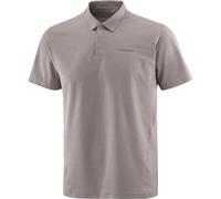 Salomon - Polo de randonnée stretch 4 directions et manches courtes - Trackline Polo M Iron pour Homme - Taille L - Beige Beige L