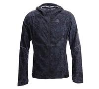 Salomon, Veste Coupe-Vent pour Femme, AGILE WIND PRINT HOODIE W, Jersey, Gris (Ebony), Taille : XL, LC1157600