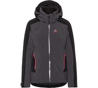 Salomon Veste de Ski avec Capuche pour Femme , BRILLIANT JKT W, Jersey, Gris/Noir (Ebony/Black), taille XL, LC1232200