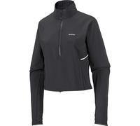 Salomon - Veste demi-zippée courte coupe-vent - Sense Aero Hybrid Crop Pullover W Deep Black - Taille M - Noir Noir M