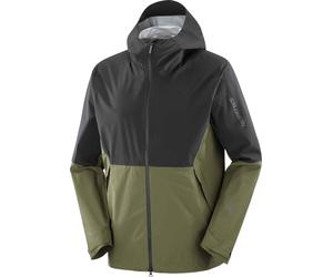 Salomon - Veste respirante et imperméable - Outerpath 2.5L Jacket M Deep Black/Grape Leaf pour Homme - Taille S - Vert Vert S
