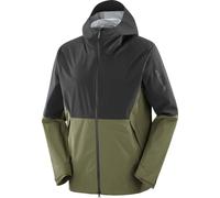 Salomon - Veste respirante et imperméable - Outerpath 2.5L Jacket M Deep Black/Grape Leaf - Taille M - Vert Vert M