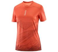 Salomon - T-shirt technique sans coutures - S/Lab Ultra Tee Aop W Burnt Sienna/Decadent Chocolate pour Femme - Taille L - Orange Orange L