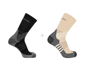 Salomon - X Ultra Access Crew 2-Pack - Chaussettes de randonnée - EU 36-38 - bleached sand / black