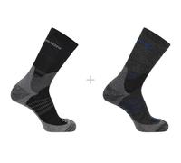 Chaussettes Salomon X Ultra Access Crew 2-Pack noir gris foncé - S
