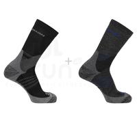 Salomon Chaussettes X Ultra Access Crew - Lot de 2, laine mérinos, semelle rembourrée