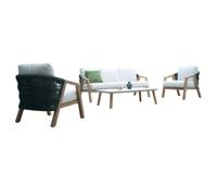 Salon bas de jardin (1 canapé + 2 fauteuils + 1 table basse rectangulaire) - Batz