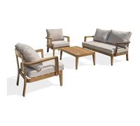 Salon de jardin design en aluminium imitation bois - Portofino