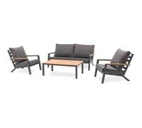 DCB Garden – Salon bas de jardin KOMMOS – Aluminium 5 places Gris anthracite Polywood