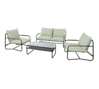 Salon bas de jardin - Aluminium - Proloisirs - 4 personnes - Graphite - Coussins inclus - XERES SET