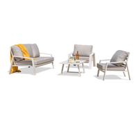 Salon bas de jardin - Blanc - Aluminium - 5 places - Ibiza