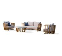 DCB GARDEN Salon Bas de Jardin Bogota 5 Places en Bois d'acacia - Wood