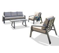 DCB Garden – Salon de jardin Ibiza – Aluminium 5 places – Gris anthracite