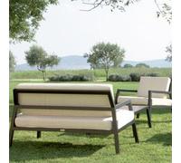 Salon bas de jardin Modéna en aluminium noir