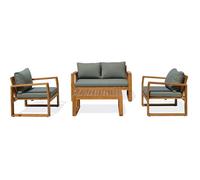DCB Garden – Salon bas de jardin Aracaju – 4 places – Bois d'acacia – Olive