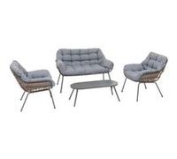 Hespéride – Salon de jardin en aluminium Paopao Graphite – 4 places – Multicolore