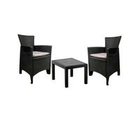 Salon bas de jardin - Polypropylène - 2 personnes - Gris - AKITA