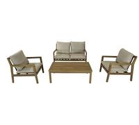 PROLOISIRS Salon bas - PAYA - Acacia FSC 100% - 2 fauteuils + 1 canapé + 1 table basse