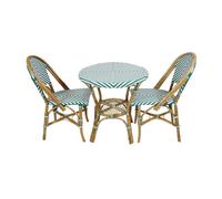 AXI Jacqueline Table et Chaise Bistrot Vert/Blanc 2 Chaises 1 Table Ensemble Bistro Extérieur Table de bistro avec 2 chaises