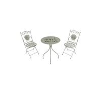 Salon bistro métal Mme imprimé vin blanc