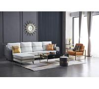 Salon Canapé d'angle en forme de L Ensemble de fauteuils Canapé moderne Assise en cuir Coin