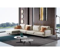 Salon Canapé d'angle en L Ensemble de fauteuils Canapé moderne Assise en cuir Coin