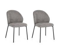 SALON Chaise Lot de 2 chaises Wendy Gris foncé
