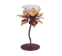 Salon Chandelier en Forme de Fleur créative Ornements bougeoir Fer Plateau à Bougie Lotus Deco(Grand)