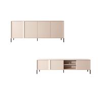 Salon complet avec buffet et meuble télé 200 cm - LIXIA