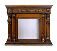 Salon Contour de cheminée décoratif traditionnel avec cadre en chêne massif, orné classique Décoration(Natural)