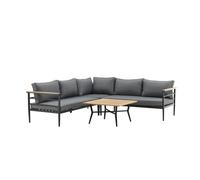 Salon d'Angle de Jardin 5 Places "Mexico" 233cm Noir
