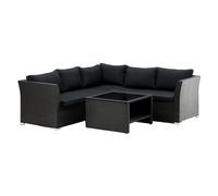 Venture Home - Ensemble canapé d'angle et table basse en résine tressée Haiti noir Noir G