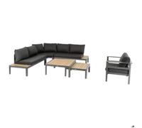 Salon De Jardin D'angle En Aluminium Paradize Graphite - 6 Places - Hespéride Multicolore