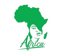 Salon de beauté de style africain Afro Girl Carte africaine Stickers muraux en papier adhésif 51x70.2cm Possibilité de modifier et d'ajouter des informations Vert