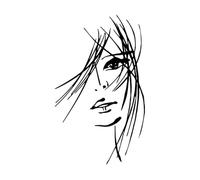Salon de coiffure Beauté Salon de coiffure Femme Sticker mural Chambre de fille Maquillage Fille MinimalistLine Home-S-34x56cm-Black
