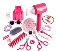 Salon de coiffure pour - Accessoires de coiffure interactifs et ensemble de coiffure avec costume de - pour filles, maison, voyage, , préscolaire, salle de classe, salle de