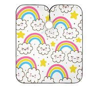 Salon De Dessin Animé Mignon Avec Des Nuages Cape De Coupe Antistatique Blouse Coiffeur Imperméable Cape De Cheveux Pour Instituts De Beauté Salon Barber 140X168Cm