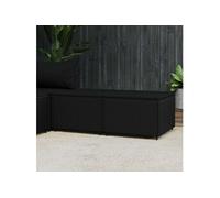 vidaXL Repose-pieds de jardin 2 pcs en résine tressée noir avec coussins