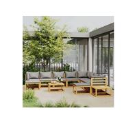 vidaXL Salon de jardin 12 pcs avec coussin Bois d'acacia solide