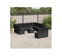 Salon de jardin modulable resine tressee noir 12 pieces 62.0 x 62 x 69 11 personnes