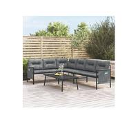 Salon de jardin 2 pcs anthracite acier, ensemble de salon, ensemble de salon extérieur, ensemble de mobilier 3187261