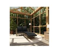 Salon de jardin 2 pcs avec coussins Résine tressée Gris