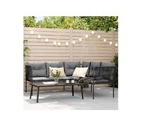 Salon de jardin Vidaxl 2 pieces noir acier 176 x 175 x 75 cm Noir